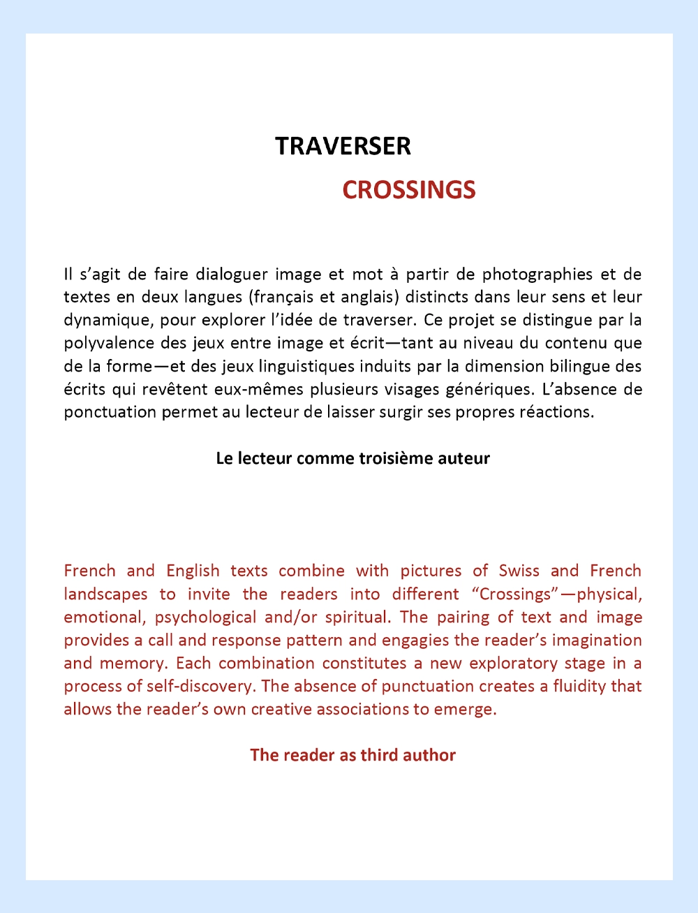 Traverser Crossings couverture livre Valérie Simon Marie Liénard-Yeterian